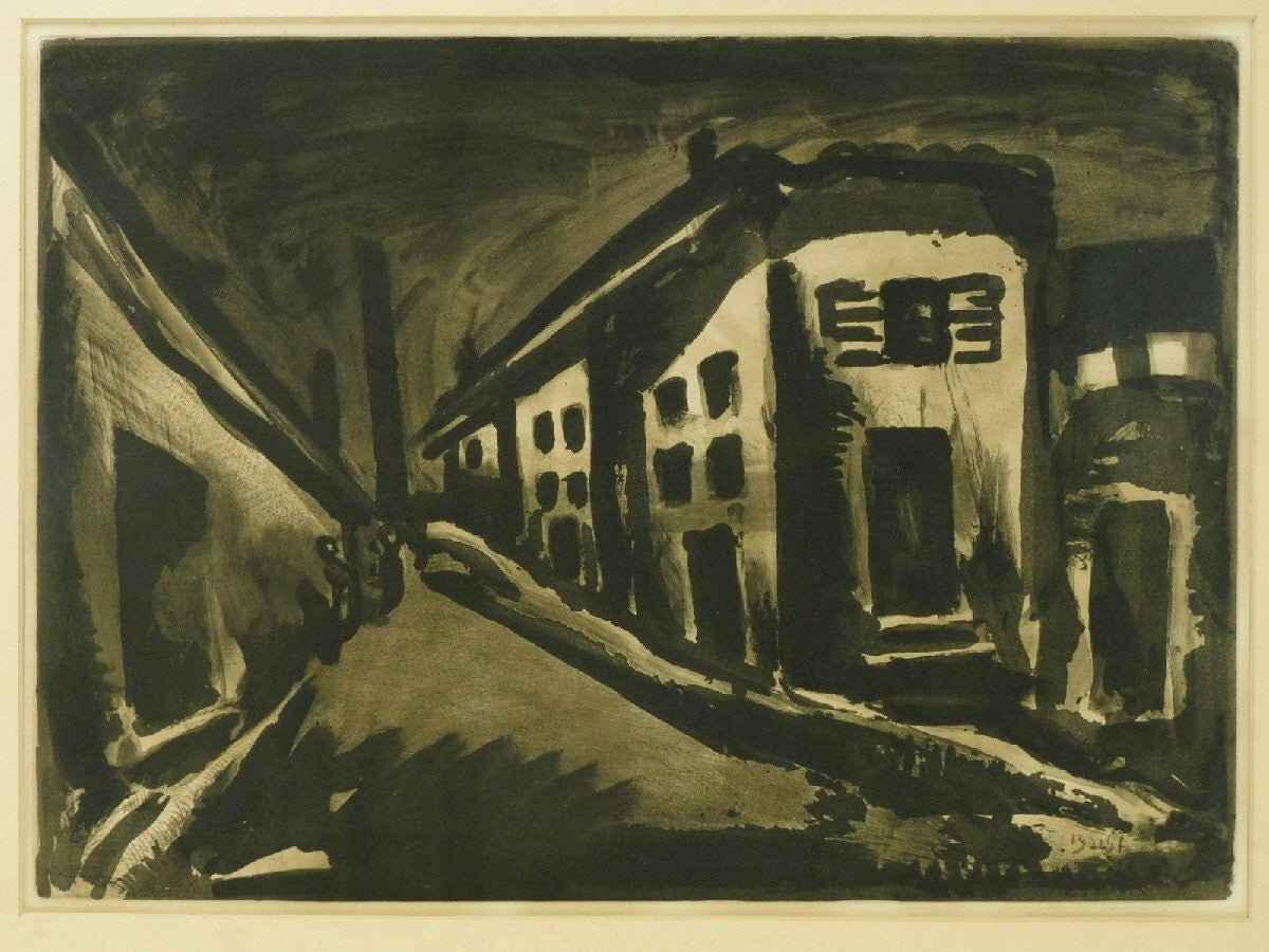 Georges Rouault "Solitary Man (Street)" Miserere Etching 1922  Framed Signed