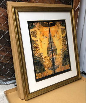 Gustav Klimt - Water Serpents Serigraph Silkscreen Art Print Signed Framed Gold
