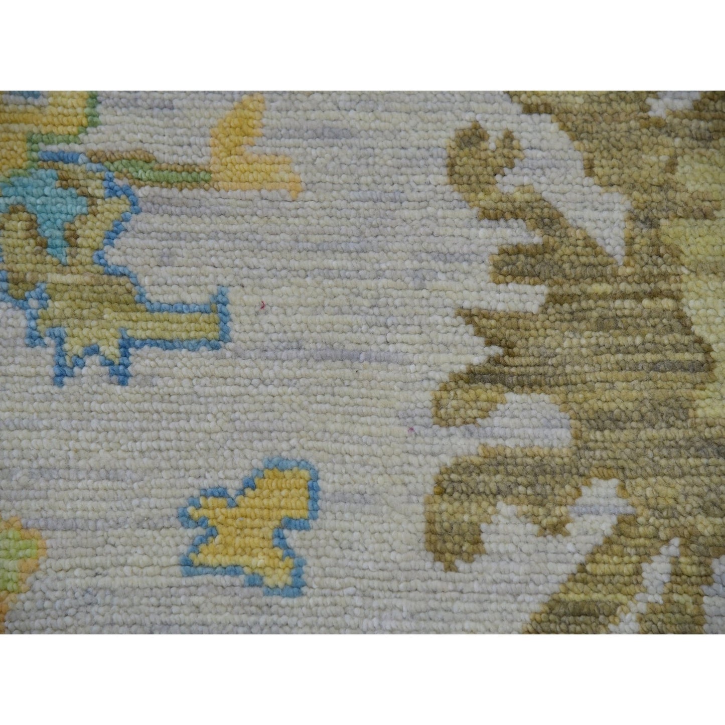 12'4"X14'10" White 100% Wool Oushak Weave Hand Knotted Oversized Rug