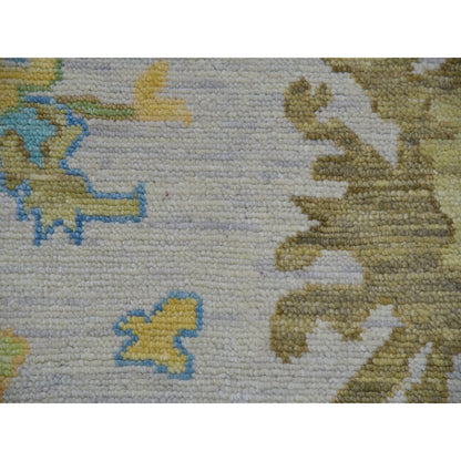 12'4"X14'10" White 100% Wool Oushak Weave Hand Knotted Oversized Rug
