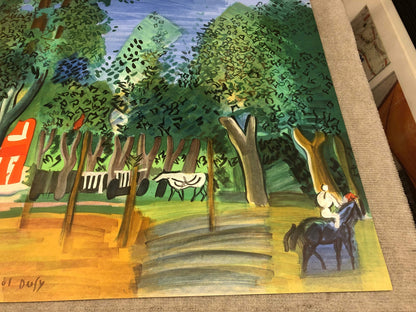 Raoul Dufy Paddock-Deauville " Lithograph Impressionism Multicolo