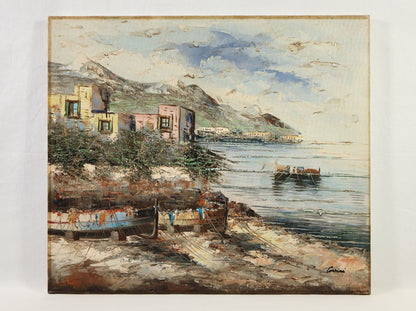 Alberto Corsini Original Oil Painting "Naples Harbor" Signed F10 Italian Art