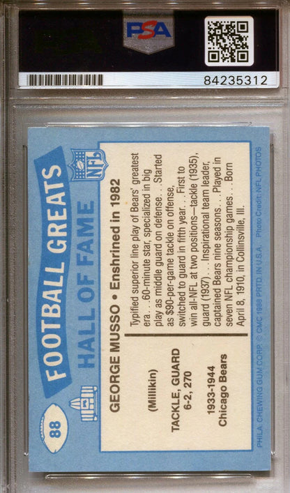 George Musso Swell Chicago Bears Autographed Football Card (Psa/Dna)