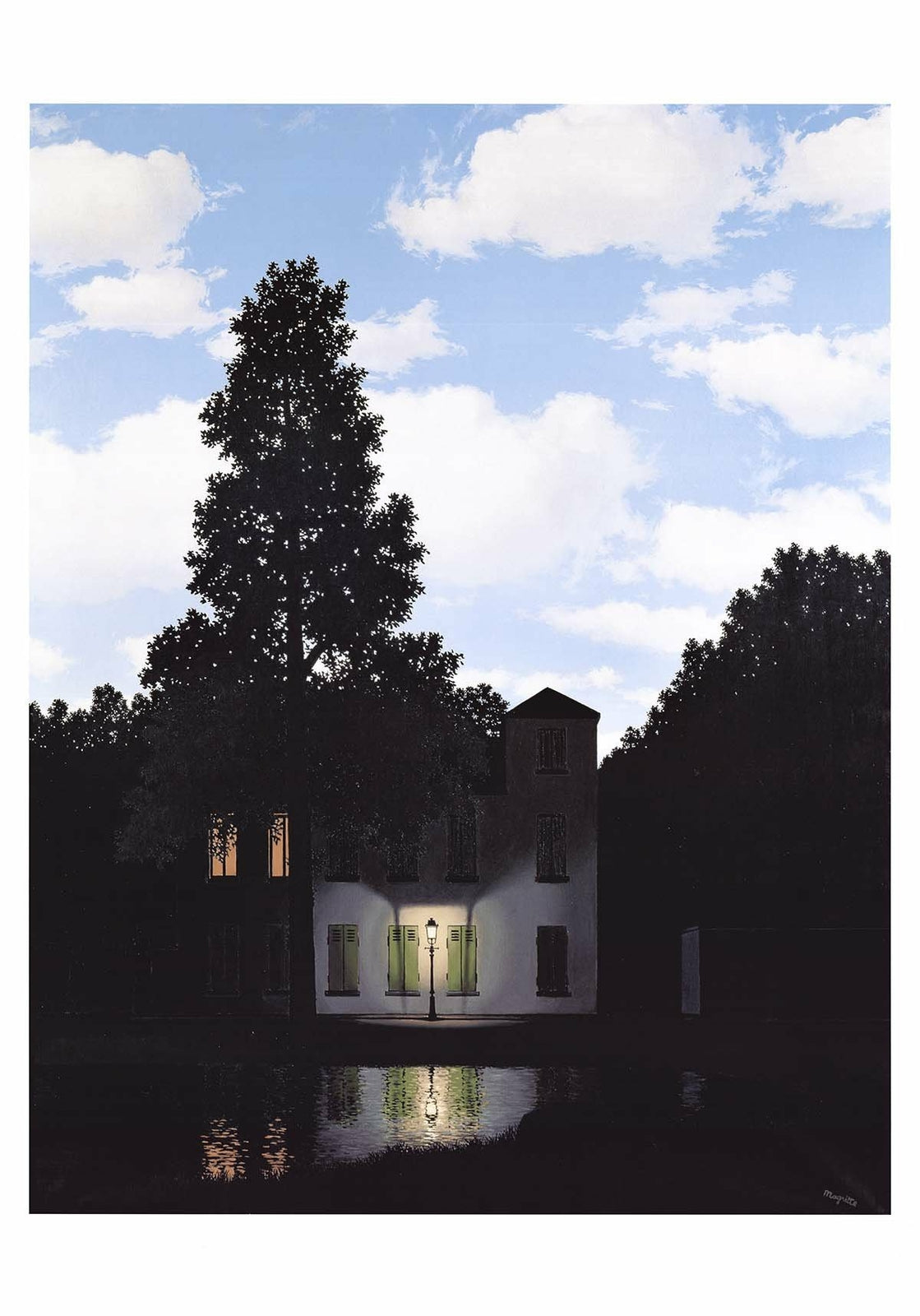 Rene Magritte L'Empire Des Lumieres " Poster Surrealism Black