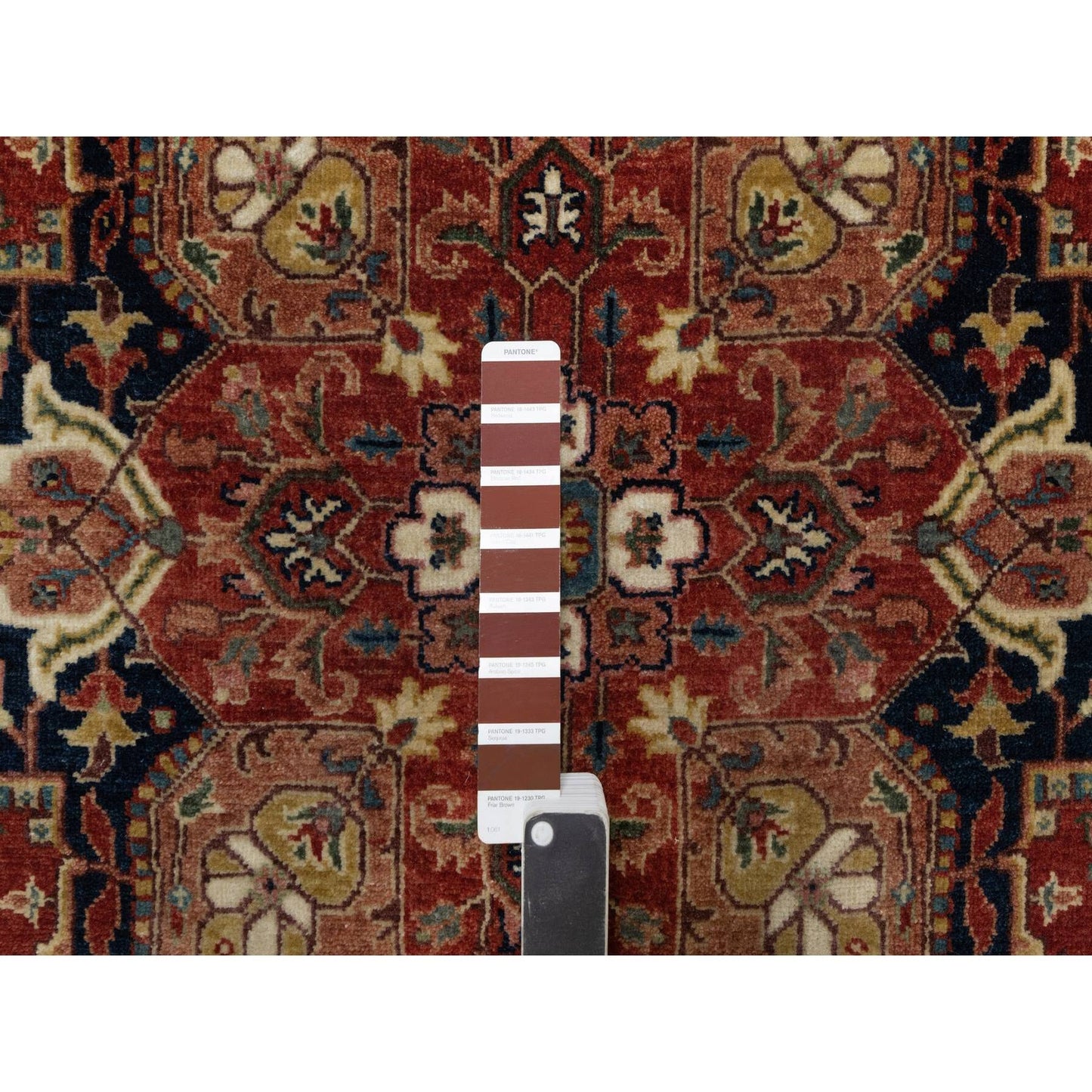 5'2"X7'2" Red Antiqued Heris Recreation New Zealand Wool Hand Knotted Rug