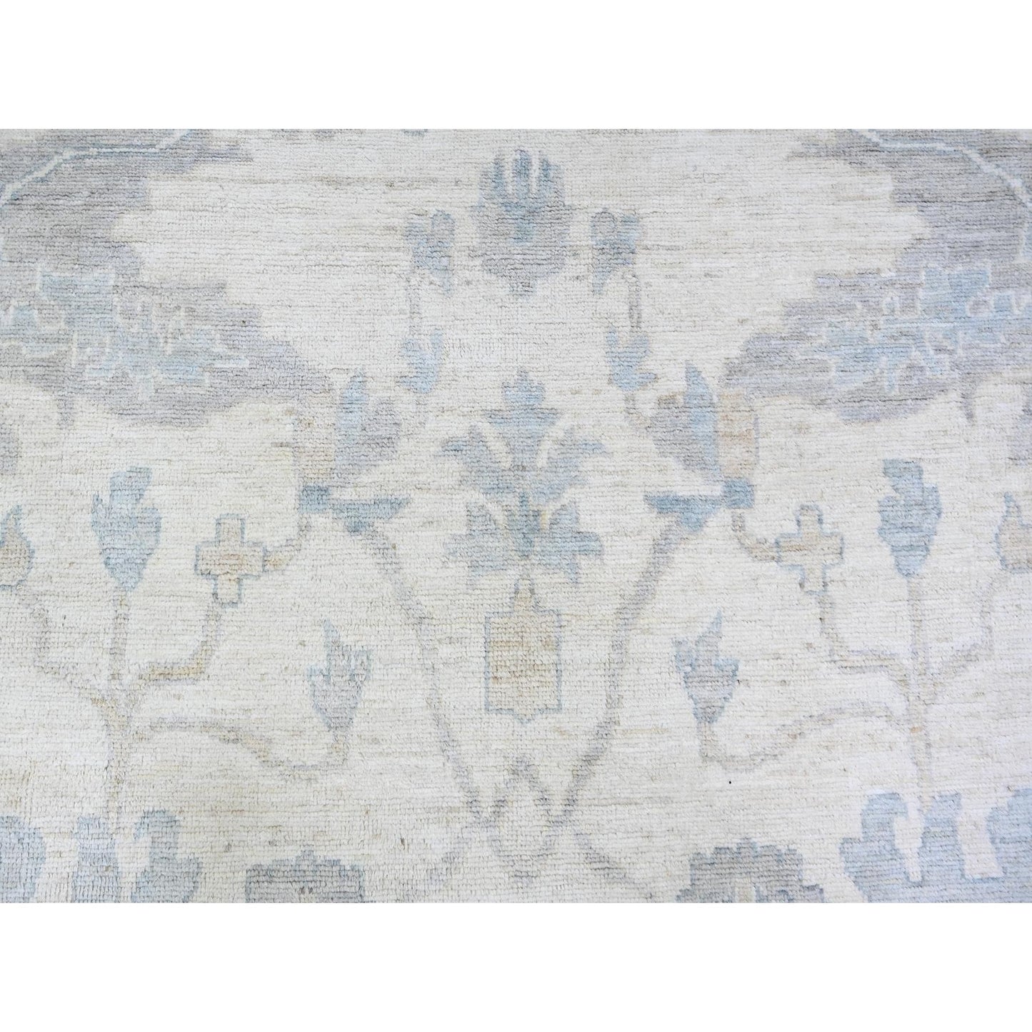 10'X15'10" Ivory Afghan Angora Oushak Wool Hand Knotted Oversized Rug