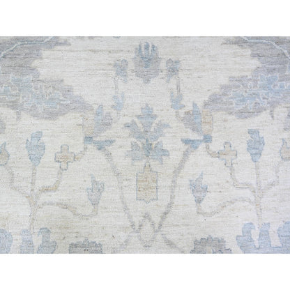10'X15'10" Ivory Afghan Angora Oushak Wool Hand Knotted Oversized Rug