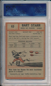 1962 Topps Card #63 Bart Starr Hof Packers Signed/Autographed Psa/Dna 164549