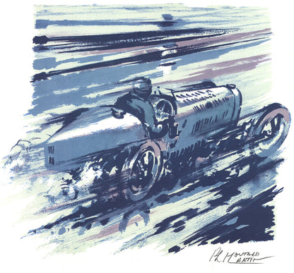 Philippe Moutard-Martin Bugatti 35 " Offset Lithograph Contemporary