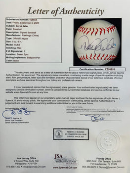 Derek Jeter Autographed Official League Baseball (Jsa)