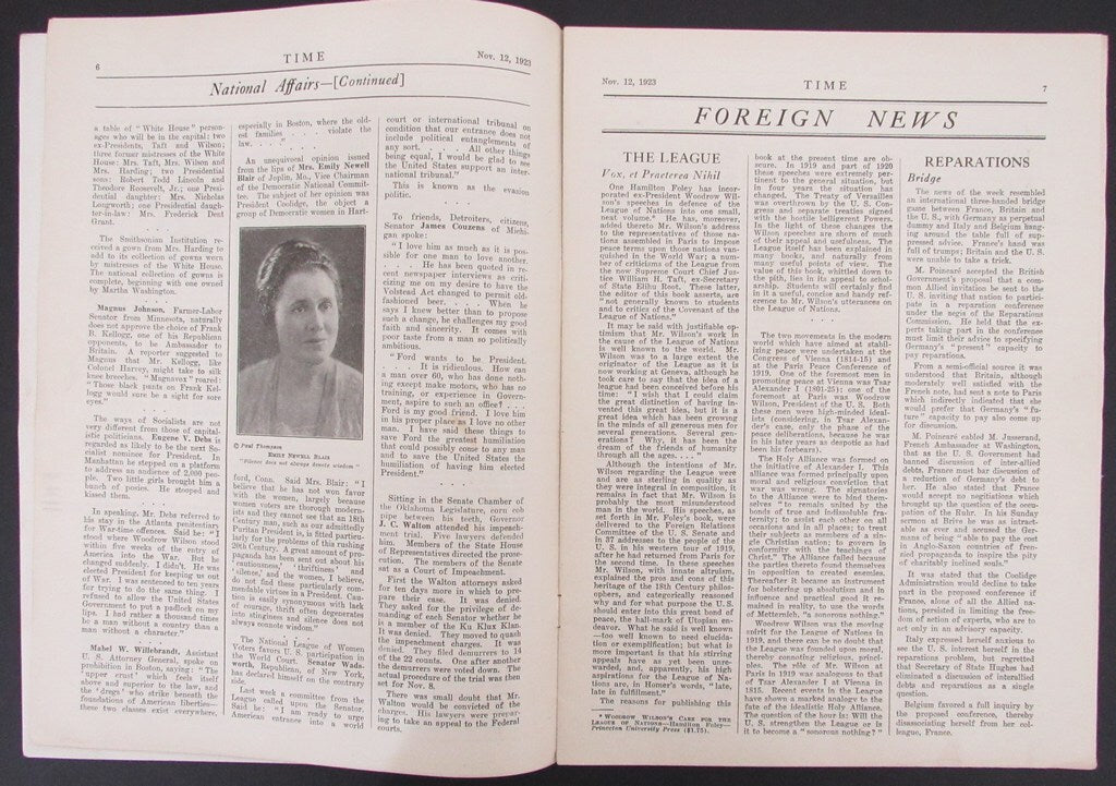 Time Magazine Vol Ii No 11 November 12, 1923 Woodrow Wilson 183261