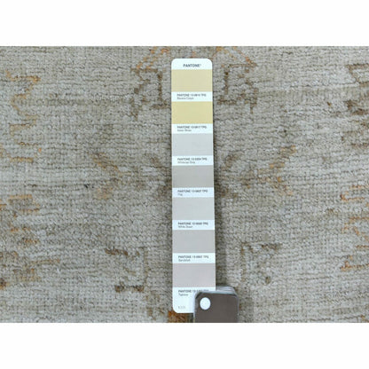 2'5"X13'9" Hand Knotted Gray Angora Ushak Organic Wool Xl Runner Rug