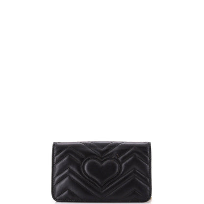 Gucci Gg Marmont Chain Flap Bag Embellished Matelasse Leather Mini