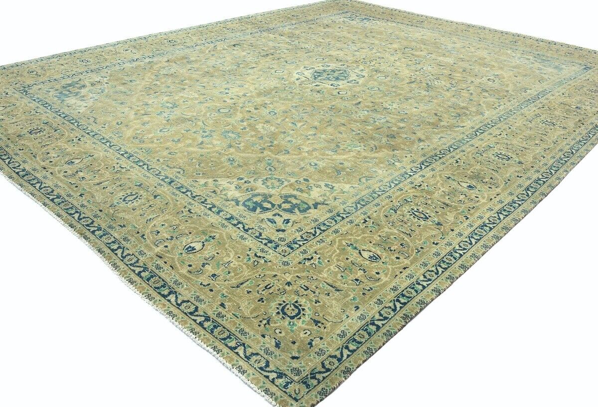 10X13 Ft Antique Stone-Washed Oriental Rug Floral