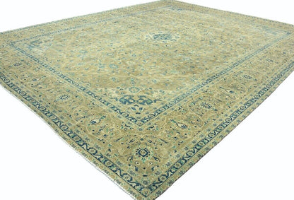 10X13 Ft Antique Stone-Washed Oriental Rug Floral