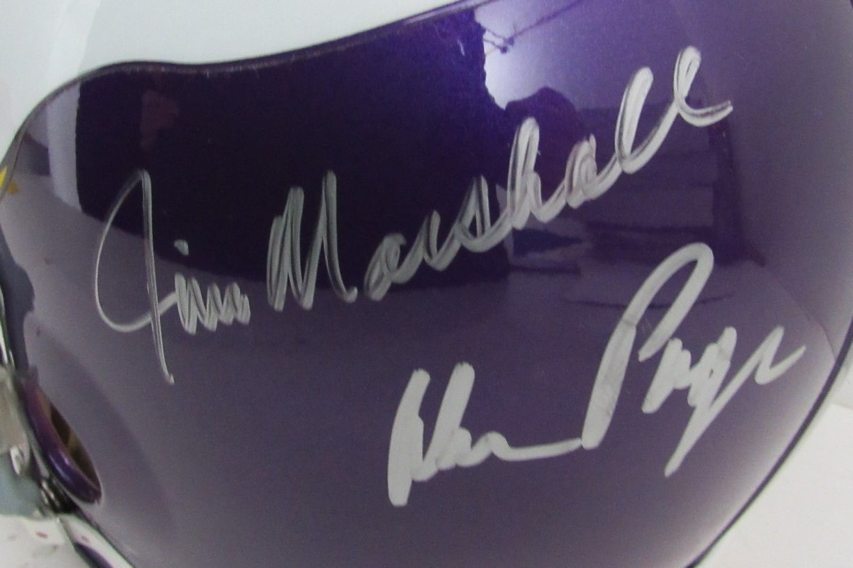 Eller/Page/Marshall/Larsen Signed/Auto Full Size Replica Helmet Vikings Jsa