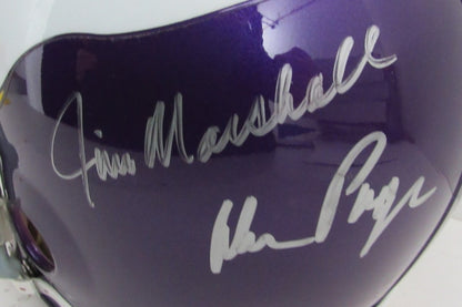 Eller/Page/Marshall/Larsen Signed/Auto Full Size Replica Helmet Vikings Jsa