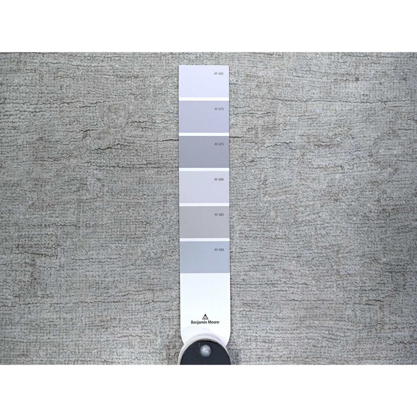 5'X6'9" Gray White Wash Peshawar Pure Wool Hand Knotted Rug