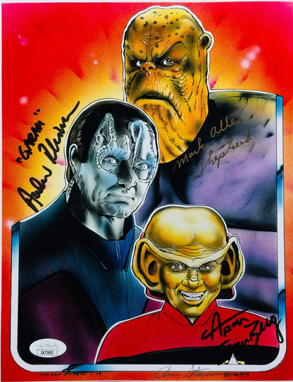 Andrew Robinson & Others Autographed Star Trek Deep Space Nine Print (Jsa)