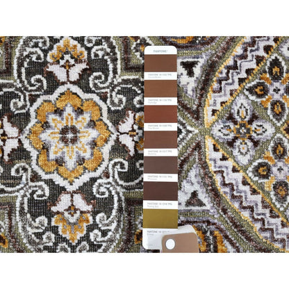 2'6"X22'2" Wool And Silk Mughal Inspired Medallions Design Xl Runner Rug