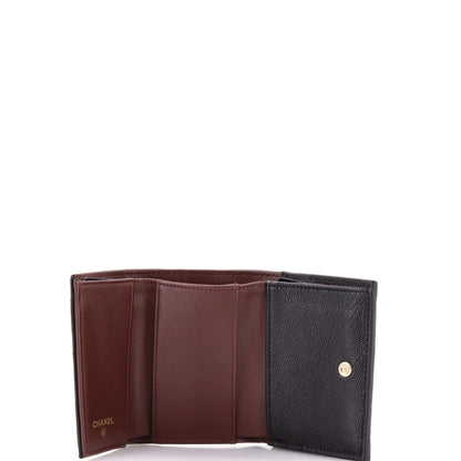 Chanel Trifold Classic Flap Wallet Quilted Caviar Small