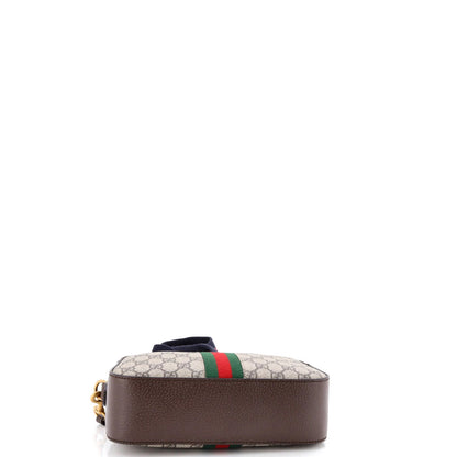 Gucci Ophidia Convertible Camera Bag Gg Coated Canvas With Leather Small