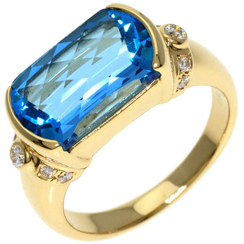 TASAKI   Ring Blue Topaz Diamond K18 Yellow Gold