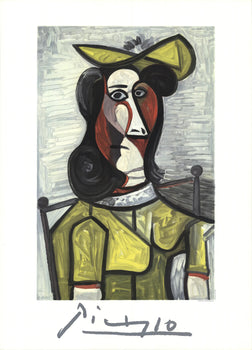 Pablo Picasso Portrait De Femme Au Chapeau Et A La Robe Verte Et Jaune 29.25