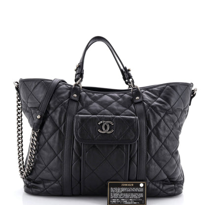 Chanel Casual Riviera Tote Quilted Calfskin Large