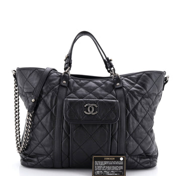 Chanel Casual Riviera Tote Quilted Calfskin Large