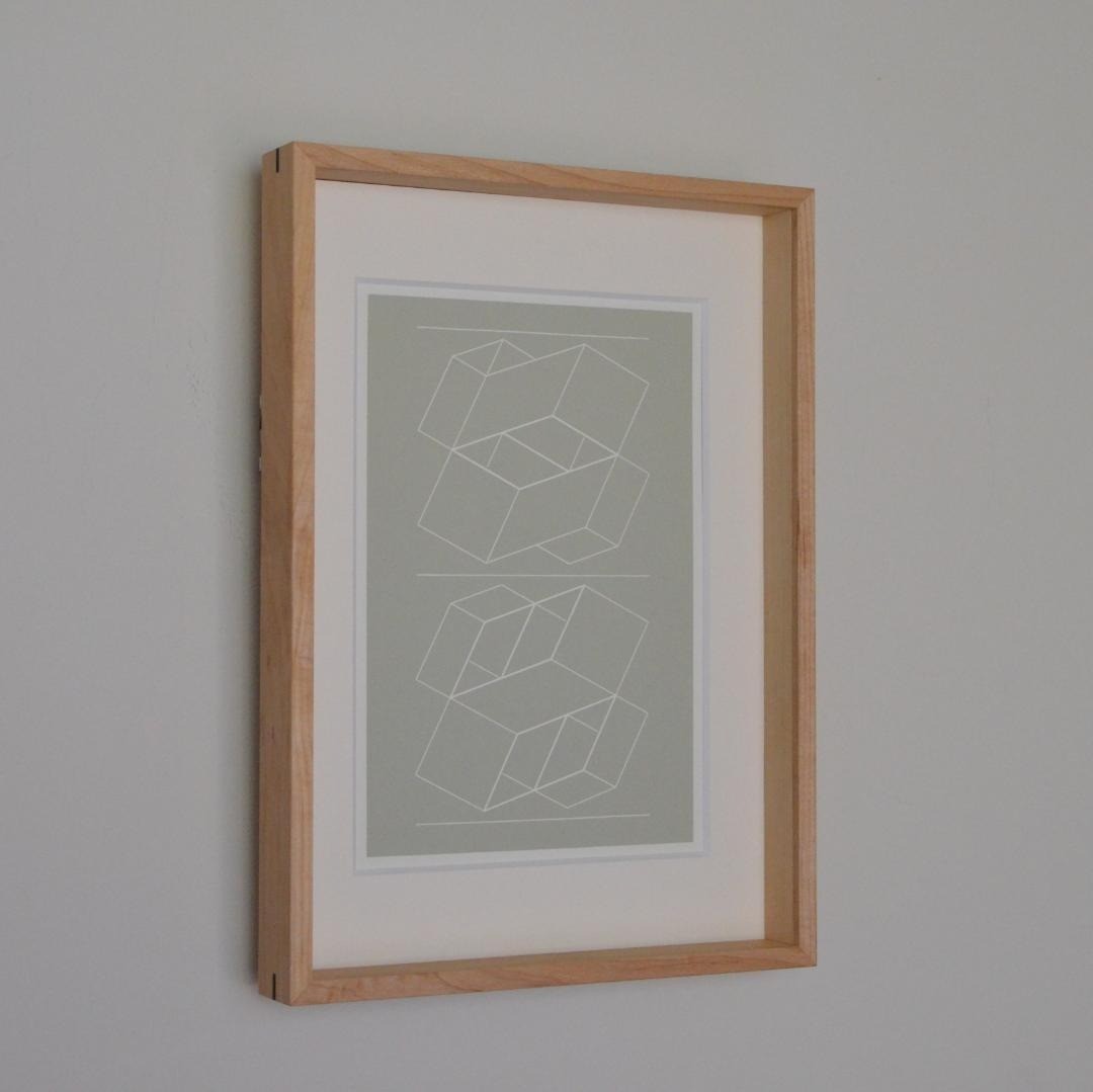 No FrameJosef Albers WEG IV from White Embossings on Gray Silkscreen Numbering