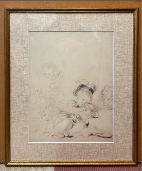 Jean-Honor Fragonard Cat Wrapped In Swaddling Clothes Gicle Print Framed