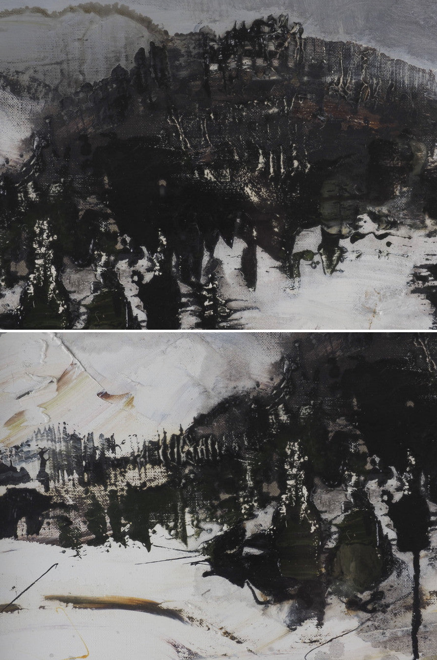 Michel Jouenne (1933-2021) Original Oil Painting "Neige" Snow Landscape Signed