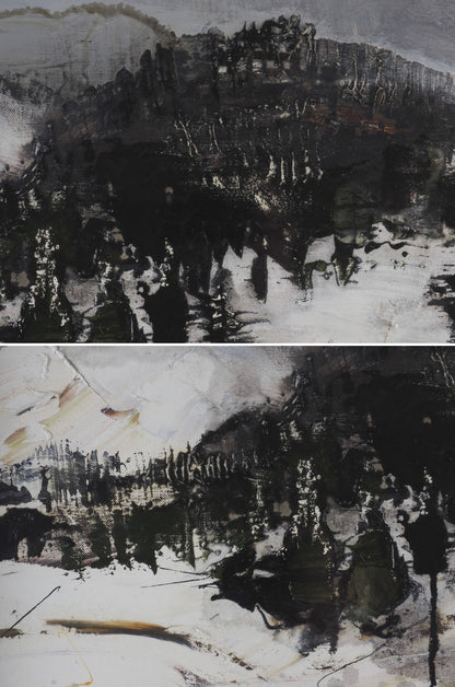 Michel Jouenne (1933-2021) Original Oil Painting "Neige" Snow Landscape Signed