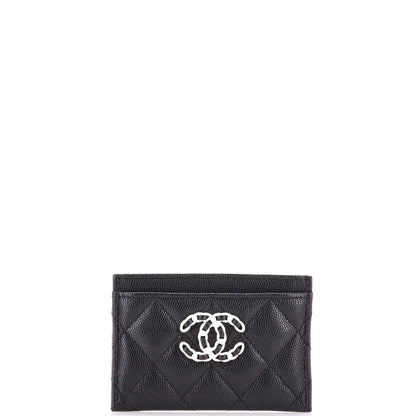 Chanel 19 Card Holder Quilted Caviar