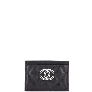 Chanel 19 Card Holder Quilted Caviar