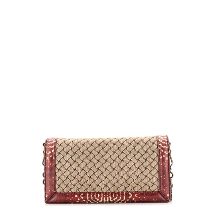 Bottega Veneta Olimpia Knot Chain Clutch Intrecciato Knit With Snakeskin Trim