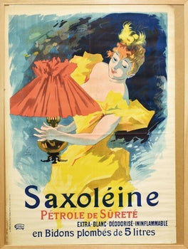 Jules Cheret 1895 Lithograph Poster Saxoleine Framed Original French Artwork