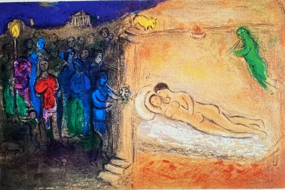 Marc-Chagall Lithograph Hand-Made Coa Hand-Signed Op