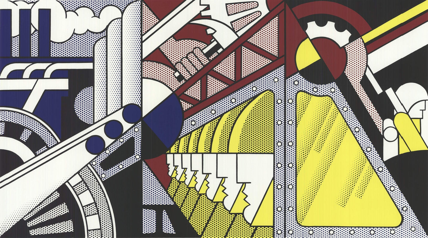 Blu ROY LICHTENSTEIN Study For Preparedness 27.5" x 35.5" Serigraph 1989 Pop Art