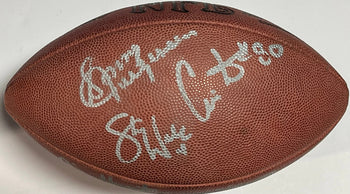 Troy Aikman Mike Ditka Autographed Official Wilson Nfl Football (Jsa)