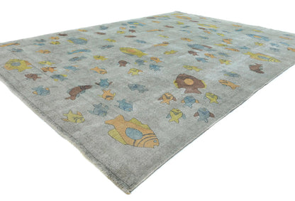 Distressed Vintage Antique Oriental Rug Beige