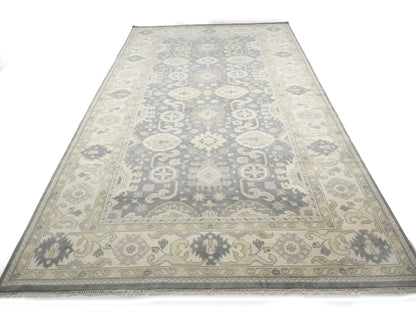 9X18 ft Handmade Oushak Chobi Oriental Rug Muted