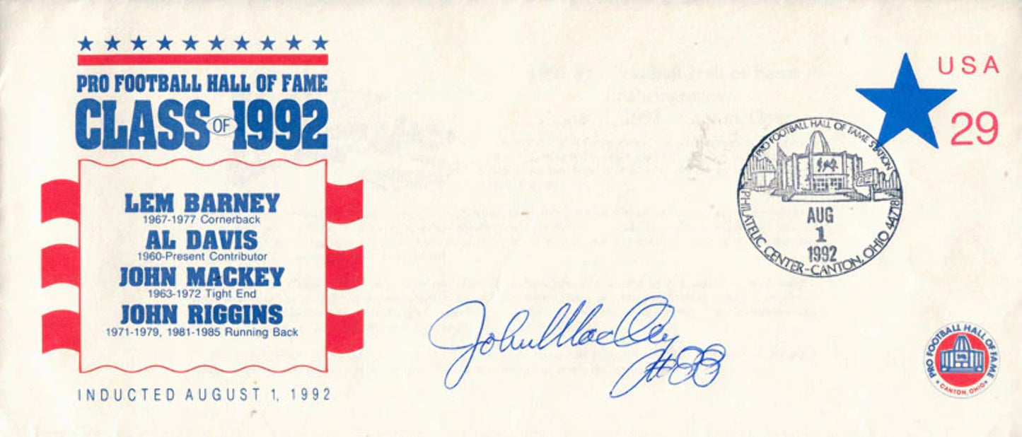 John Mackey Autographed 1992 Commemorative Hof