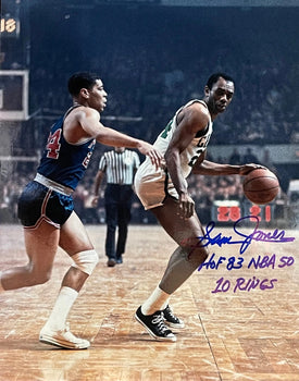 Sam Jones Autographed 8X10 Basketball Photo