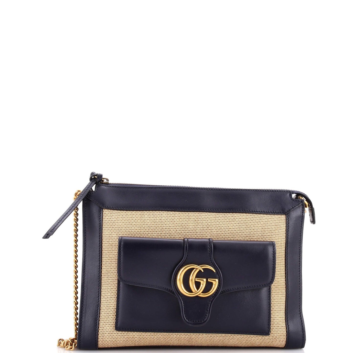 Gucci Dahlia Chain Shoulder Bag Leather With Canvas Small