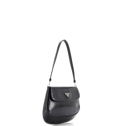 Prada Cleo Flap Shoulder Bag Spazzolato Leather Small