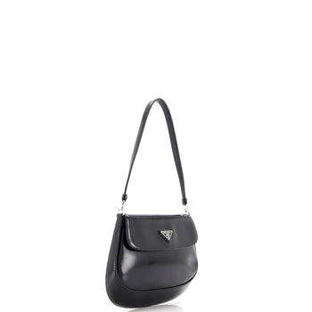 Prada Cleo Flap Shoulder Bag Spazzolato Leather Small