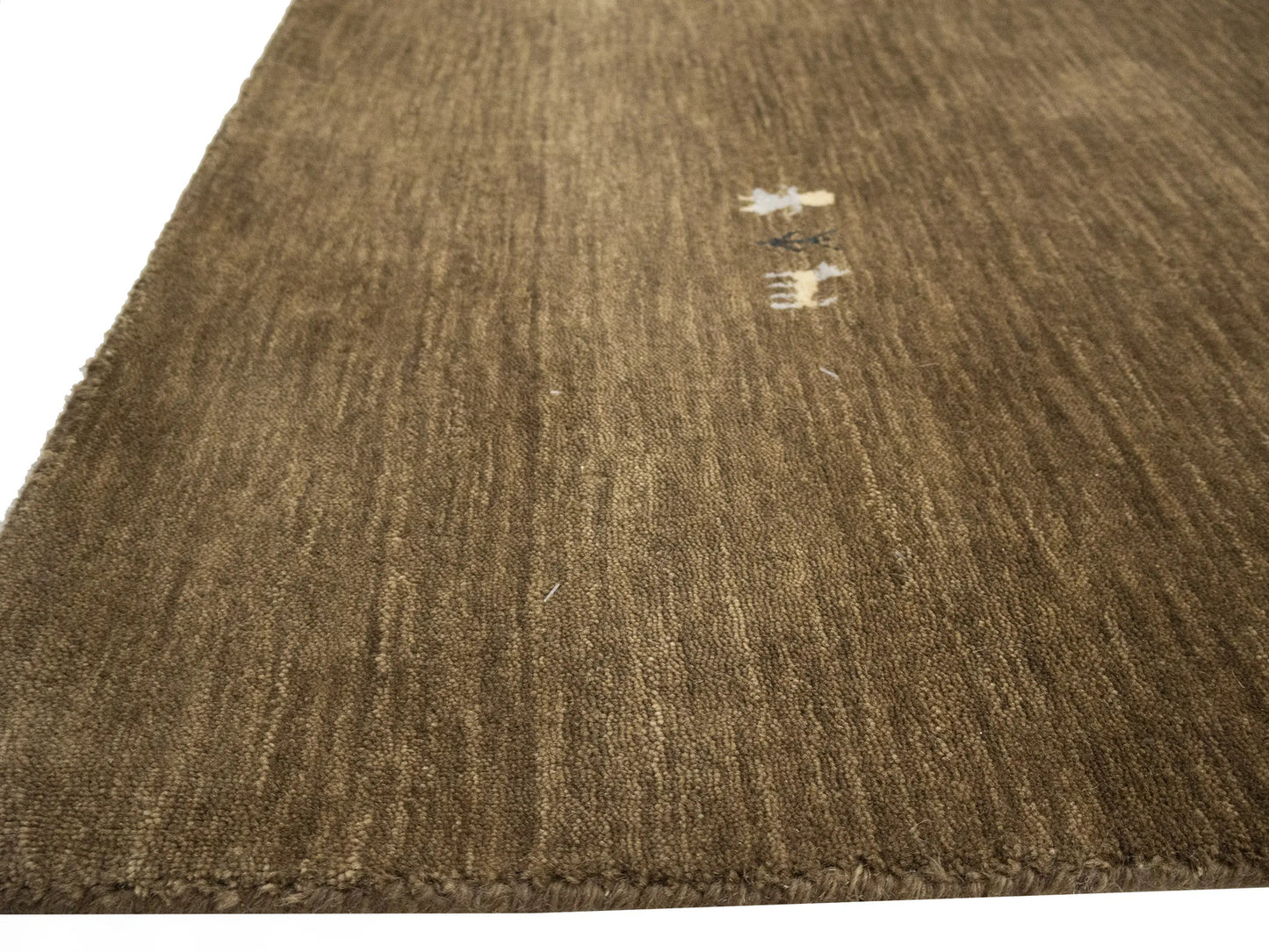 Modern Gabbeh Wool Area Rug Brown Tribal Design