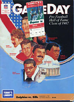 Game Day 1987 Pro Football Hall Of Fame Cover Magazine / Game #2 Ticket Stubs